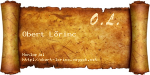 Obert Lőrinc névjegykártya